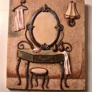 Vanity Chic Vintage Wall Hanging in 3D
